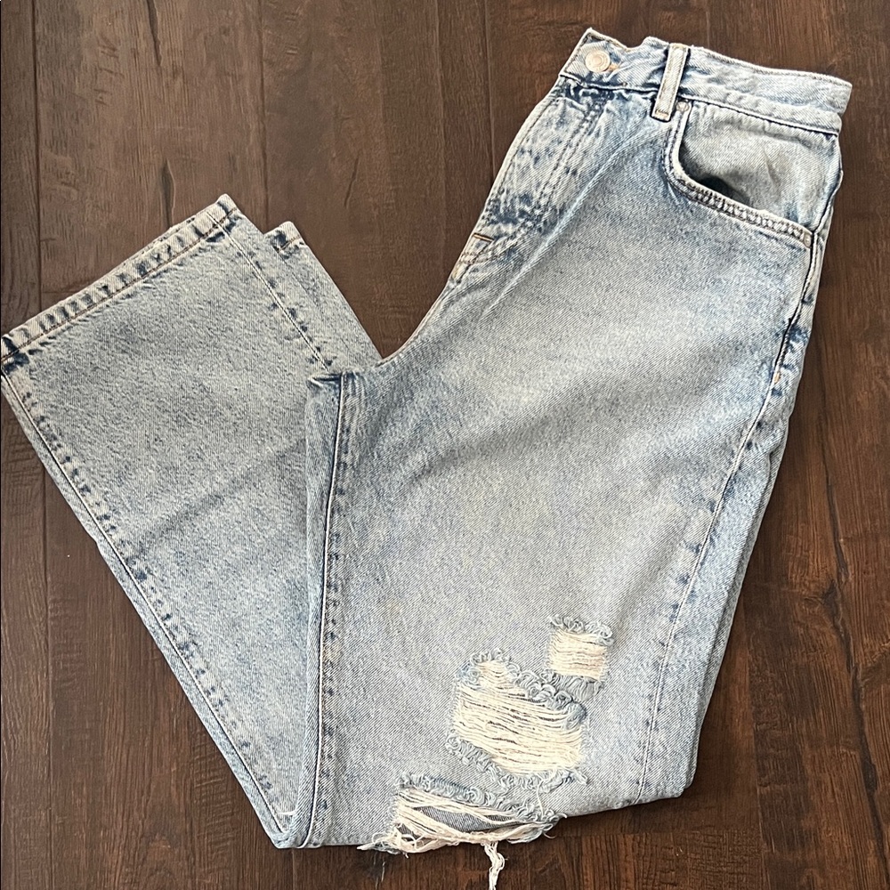 We The Free Distressed Light Blue Jeans
